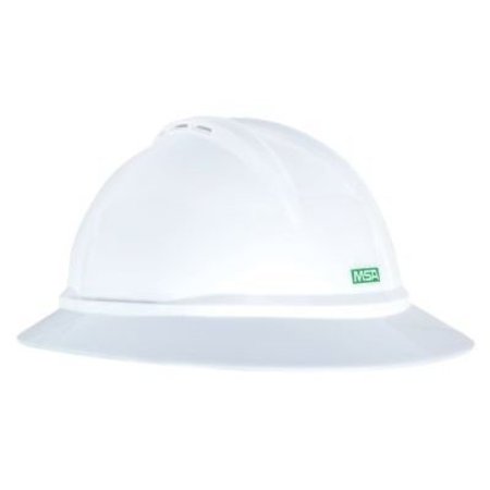Msa Safety V-Gard 500 Hat, White Vented, 4-Point Fas-Trac Iii 10167911